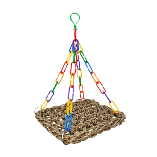 Gralara Vogelpapagei Perch Papagei Ständer Accessoires handgefertigt Spielzeughänge Vogel Hängematte Vogel Käfig Spielzeug für Sittich Kanariengruppie, L von Gralara