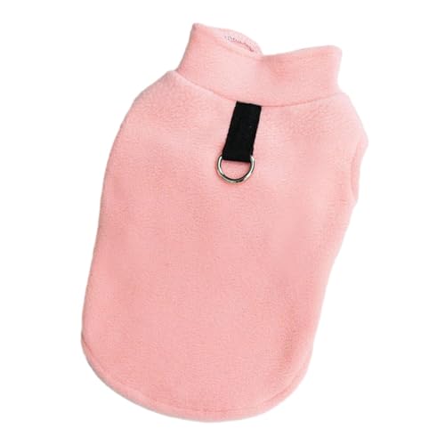 Gralara Warmer Hundepullover, Fleece-Weste, Outfit mit D-Ringen, gemütlich, warm, Haustierkleidung, superweich, für Haustierkostüm, Rosa von Gralara