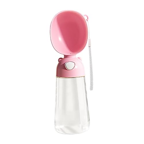 Gralara Wasserflasche für Hunde, Wasserspender für Welpen, kein Verschütten, Wassernapf für Hunde, Trinkbecher, Schüssel für Reisen, Wandern, andere, ROSA, 7.5cmx24cm von Gralara