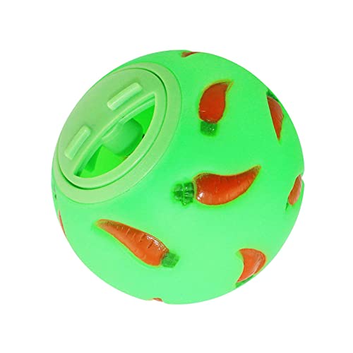 Kaninchen Leckerli Ball Snack Spielzeug Ball Interaktives Häschen Spielzeug Katze Slow Feeder Einstellbarer Trainingsball Kauspielzeug Katze Kitty, Grün von Gralara