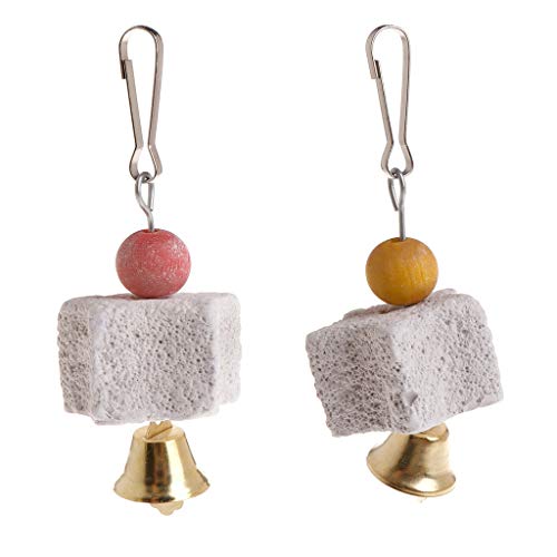 Vogelschleifstein mit Glocken, Mineralblock, zum Trimmen der Zähne, Kauspielzeug für Kaninchen, Papageien, Vogel Vogelschleifstein mit Glocken, Mineralblock, zum Trimmen der Zähne, Kauspielzeug für Kaninchen, Papageien, Vogel von Gramigg
