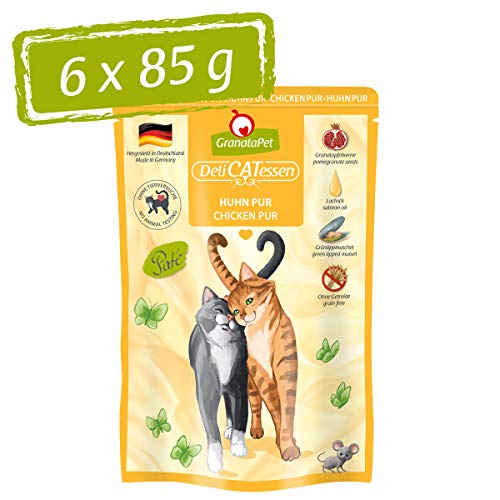 GranataPet DeliCatessen Huhn PUR, Nassfutter für Katzen, Futter ohne Getreide & ohne Zuckerzusätze, Katzenfutter mit hohem Fleischanteil & hochwertigen Ölen, 6 x 85 g von GranataPet