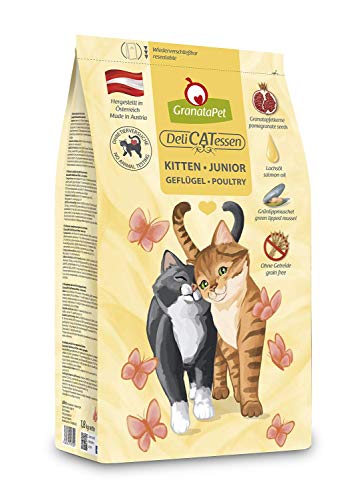 GranataPet DeliCatessen Kitten / Junior Geflügel, Trockenfutter für Katzen, schmackhaftes Katzenfutter, Alleinfuttermittel ohne Getreide & ohne Zuckerzusätze, 1,8 kg von GranataPet