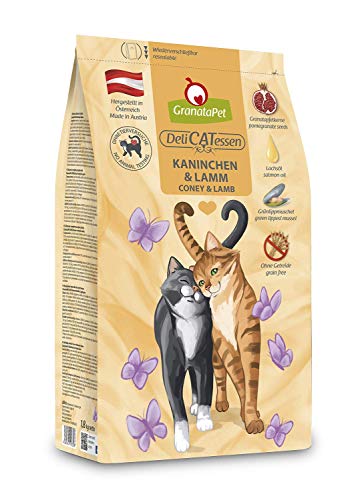 GranataPet DeliCatessen Kaninchen & Lamm Adult, Trockenfutter für Katzen, schmackhaftes Katzenfutter, Alleinfuttermittel ohne Getreide & ohne Zuckerzusätze, 300 g von GranataPet