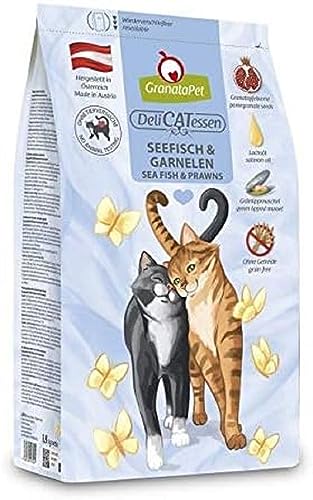 GranataPet DeliCatessen Seefisch & Garnelen Adult, Trockenfutter für Katzen, schmackhaftes Katzenfutter, Alleinfuttermittel ohne Getreide & ohne Zuckerzusätze, 300 g von GranataPet