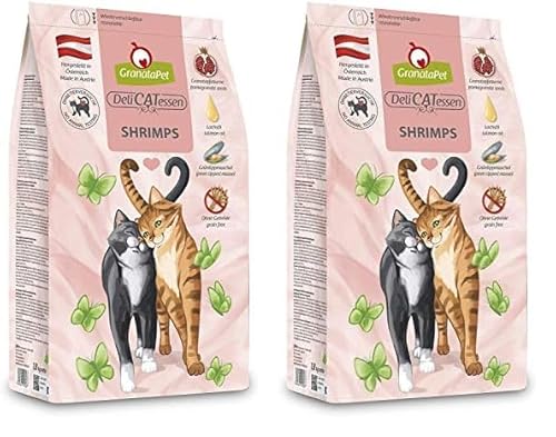 GranataPet Delicatessen Shrimps Adult, Trockenfutter für Katzen, schmackhaftes Katzenfutter, Alleinfuttermittel ohne Getreide & ohne Zuckerzusätze, 300 g (Packung mit 2) von GranataPet