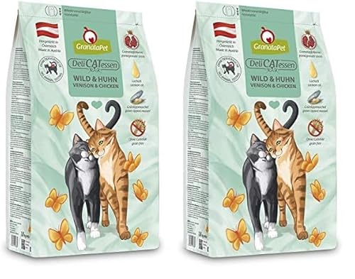 GranataPet Delicatessen Wild & Huhn Adult, Trockenfutter für Katzen, schmackhaftes Katzenfutter, Alleinfuttermittel ohne Getreide & ohne Zuckerzusätze, 300 g (Packung mit 2) von GranataPet