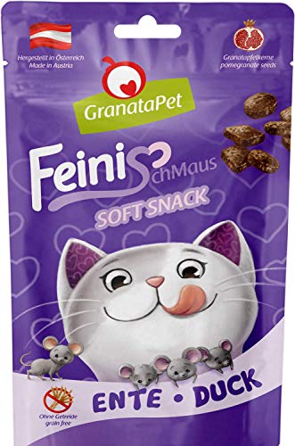 GranataPet FeiniSchmaus Ente, Leckerchen für Katzen, weicher Katzensnack, Katzenleckerli ohne Getreide & Zuckerzusätze, Belohnung für zwischendurch, 50 g von GranataPet