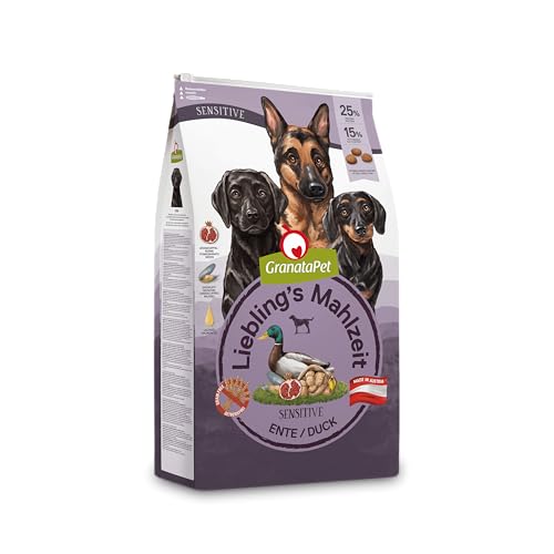 GranataPet Liebling's Mahlzeit Ente Sensitive, Trockenfutter für Hunde, Hundefutter ohne Getreide & ohne Zuckerzusätze, Alleinfuttermittel, 10 kg von GranataPet