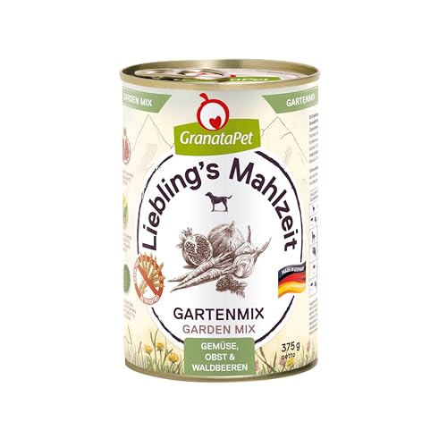 GranataPet Liebling's Mahlzeit Gartenmix PUR, Ergänzungsfuttermittel für Hunde, Hundefutter ohne Getreide, Ergänzung zum BARFen ohne Fleisch, reich an natürlichen Vitaminen, 6 x 375 g von GranataPet