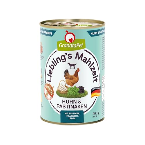 GranataPet Liebling's Mahlzeit Huhn & Pastinaken, Nassfutter für Hunde, Hundefutter ohne Getreide & ohne Zuckerzusätze, Alleinfuttermittel, 6 x 400 g von GranataPet