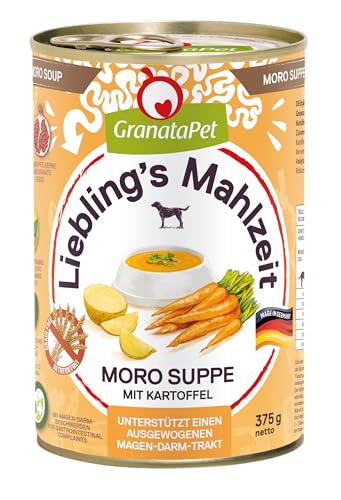 GranataPet Liebling's Mahlzeit Moro-Suppe mit Kartoffeln, Hundefutter zum natürlichen Aufbau gesunder Darmbakterien, ideal bei Durchfall und Magen-Darm Beschwerden, 6 x 375 g von GranataPet