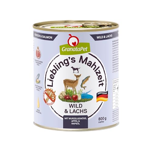 GranataPet Liebling's Mahlzeit Wild & Lachs, Nassfutter für Hunde, Hundefutter ohne Getreide & ohne Zuckerzusätze, Alleinfuttermittel, 6 x 800 g von GranataPet