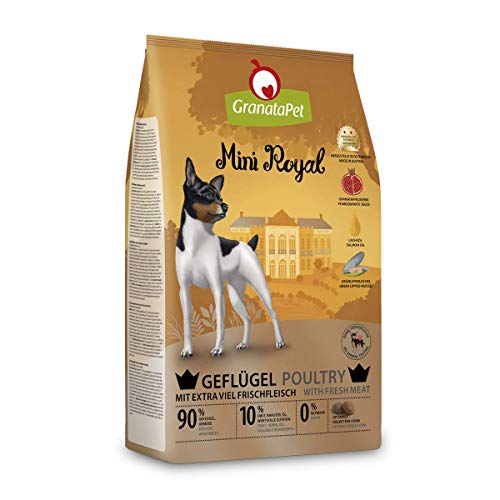 GranataPet Mini Royal Geflügel, Trockenfutter für Hunde, Hundefutter ohne Getreide & ohne Zuckerzusatz, Alleinfuttermittel für ausgewachsene Hunde, 1 kg von GranataPet