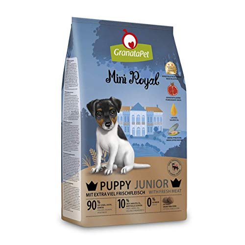 GranataPet Mini Royal Junior, Trockenfutter für Hunde, Hundefutter ohne Getreide & ohne Zuckerzusatz, Alleinfuttermittel für Welpen 1 kg von GranataPet