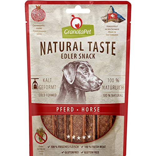 GranataPet Natural Taste Edler Snack Pferd, Hundeleckerli ohne Getreide & ohne Zuckerzusätze, Belohnung für zwischendurch, schmackhafter Hundesnack, 90 g von GranataPet