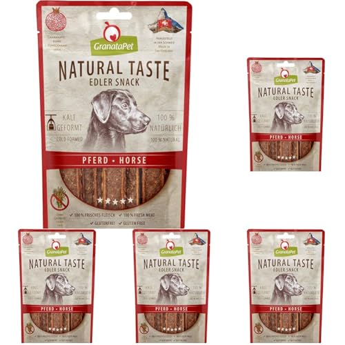 GranataPet Natural Taste Edler Snack Pferd, Hundeleckerli ohne Getreide & ohne Zuckerzusätze, Belohnung für zwischendurch, schmackhafter Hundesnack, 90 g (Packung mit 5) von GranataPet