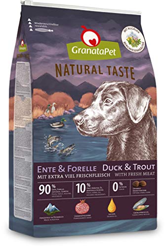 GranataPet Natural Taste Ente & Forelle, Trockenfutter für Hunde, Hundefutter ohne Getreide & ohne Zuckerzusätze, Alleinfuttermittel für ausgewachsene Hunde, 12 kg von GranataPet