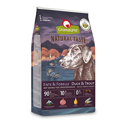 GranataPet Natural Taste Ente & Forelle, Trockenfutter für Hunde, Hundefutter ohne Getreide & ohne Zuckerzusätze, Alleinfuttermittel für ausgewachsene Hunde, 4 kg von GranataPet