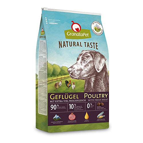 GranataPet Natural Taste Geflügel, Trockenfutter für Hunde, Hundefutter ohne Getreide & ohne Zuckerzusätze, Alleinfuttermittel für ausgewachsene Hunde, 4 kg von GranataPet