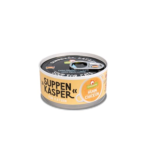 GranataPet Suppenkasper Huhn, Snack für Katzen, Suppe gegen den kleinen Hunger, Leckerchen für extra Flüssigkeitszufuhr, Katzenfutter ohne Getreide & ohne Zuckerzusätze, 12 x 70 g von GranataPet