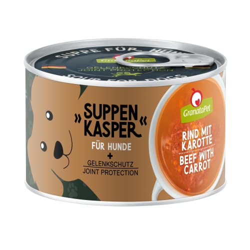 GranataPet Suppenkasper Rind mit Karotte, Suppe für glückliche Hunde, Snack mit Grünlippmuschel & Mineralien, Hundefutter ohne Getreide für eine artgerechte Ernährung, 140 g von GranataPet