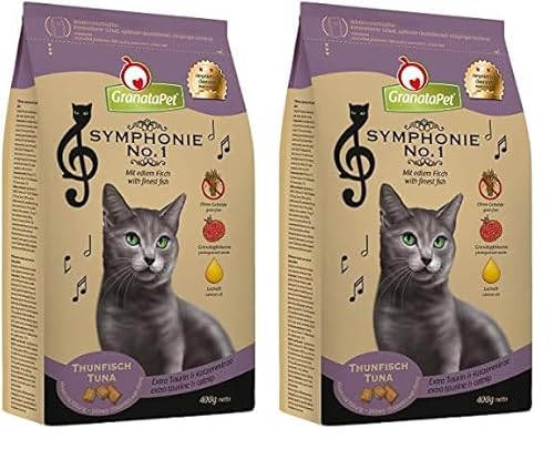 GranataPet Symphonie No. 1 Thunfisch, Trockenfutter für Katzen, Alleinfuttermittel ohne Getreide & Zuckerzusätze, schmackhaftes Katzenfutter mit edlem Fisch, 300 g (Packung mit 2) von GranataPet