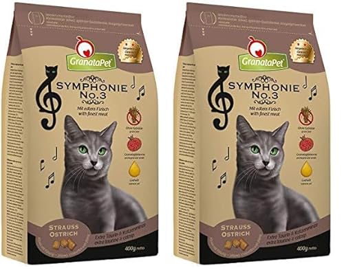 GranataPet Symphonie No. 3 Strauss, Trockenfutter für Katzen, Alleinfuttermittel ohne Getreide & Zuckerzusätze, schmackhaftes Katzenfutter, 300 g (Packung mit 2) von GranataPet