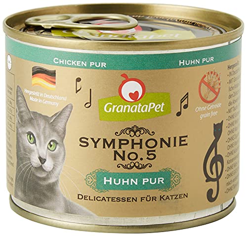 GranataPet Symphonie No. 5 Huhn PUR , Katzenfutter ohne Getreide & Zuckerzusätze, Filet in natürlichem Gelee, delikates Nassfutter für Katzen, 6 x 200 g von GranataPet