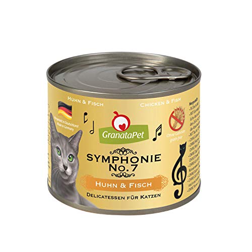 GranataPet Symphonie No. 7 Huhn & Fisch, Katzenfutter ohne Getreide & Zuckerzusätze, Filet in natürlichem Gelee, delikates Nassfutter für Katzen, 6 x 200 g von GranataPet