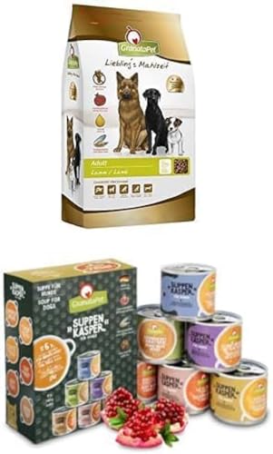 Sommerbundle GranataPet Liebling's Mahlzeit Adult Lamm, 10 kg, Trockenfutter für Hunde, Hundefutter ohne Getreide & ohne Zuckerzusätze + GranataPet Suppenkasper Multipack, 6 x 140 g von GranataPet