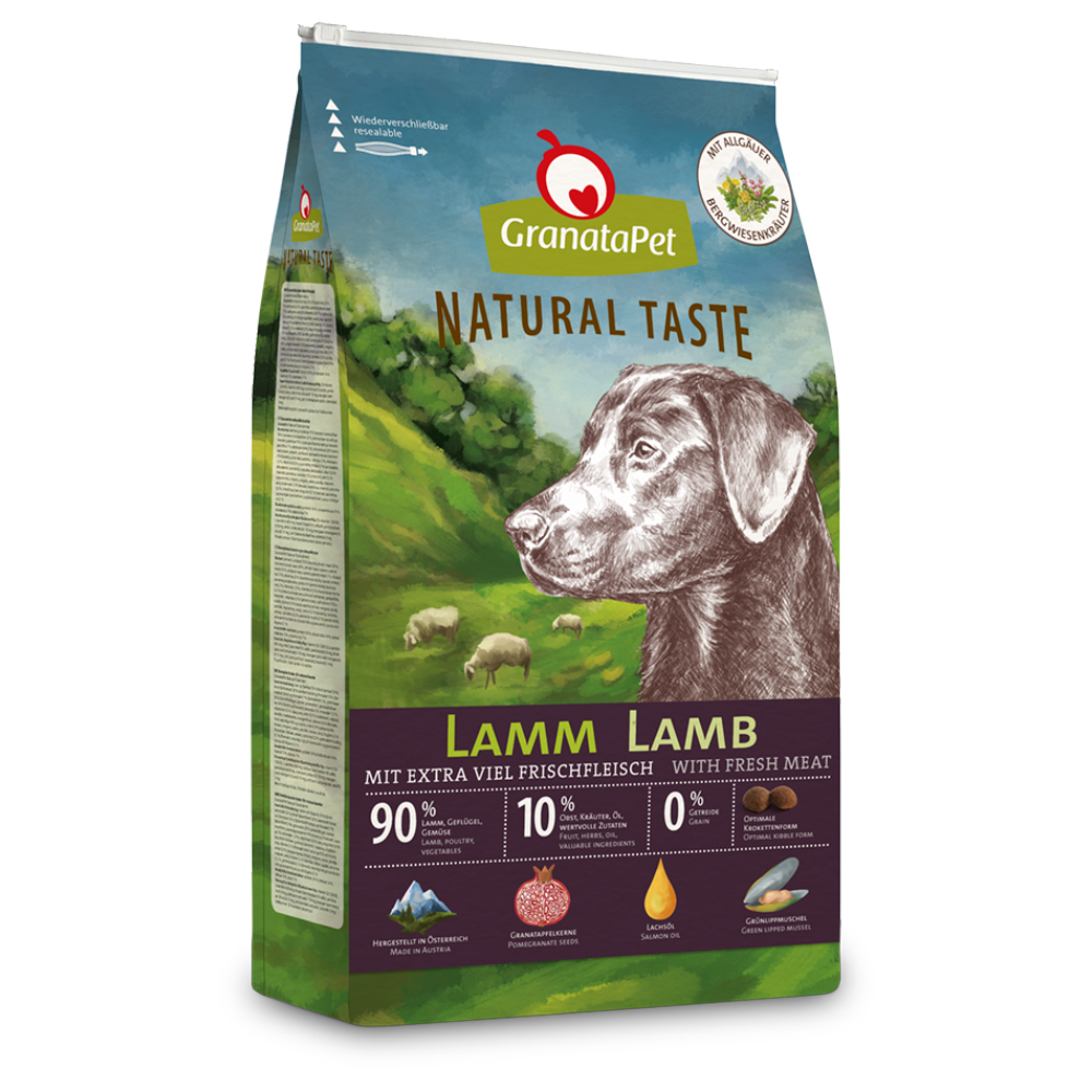 2 kg gratis! 12 kg GranataPet Natural Taste - Lamm von Granatapet