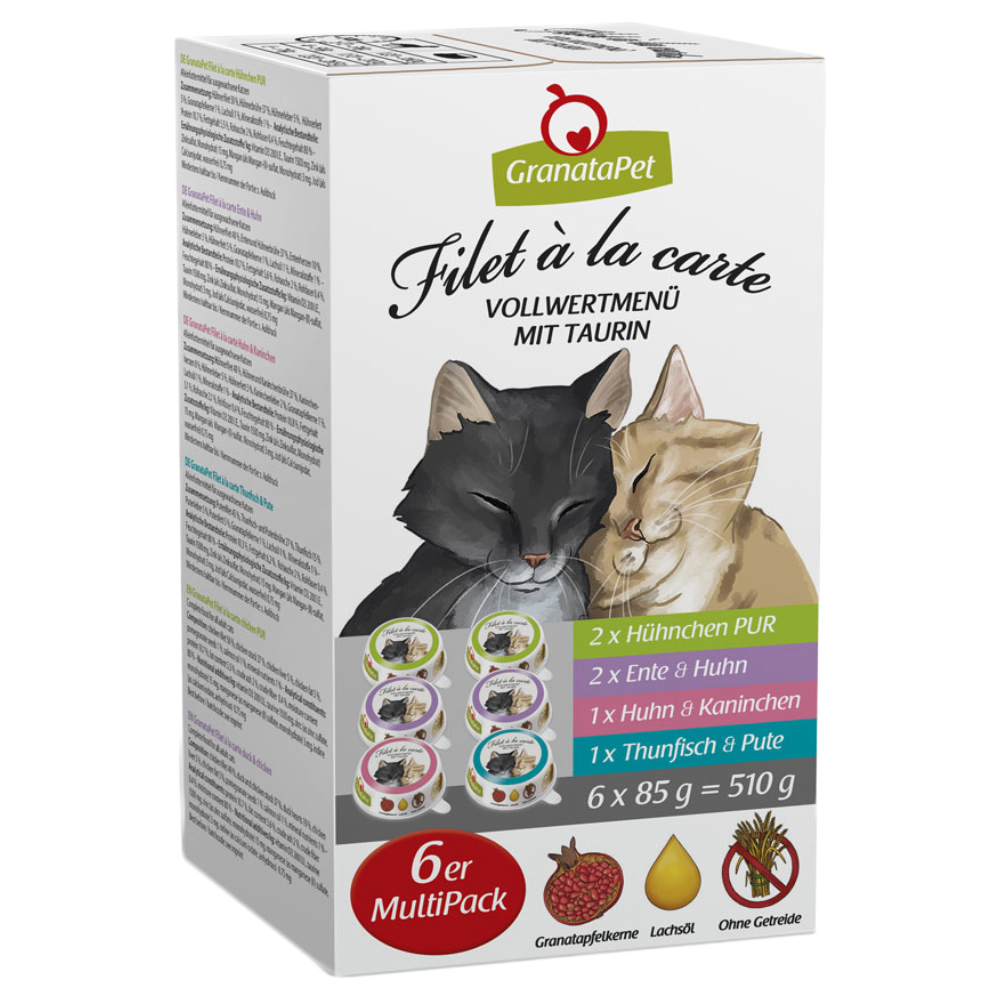 20 + 4 gratis! 24 x 85 g GranataPet Filet à la carte - Mixpaket (4 Sorten) von Granatapet