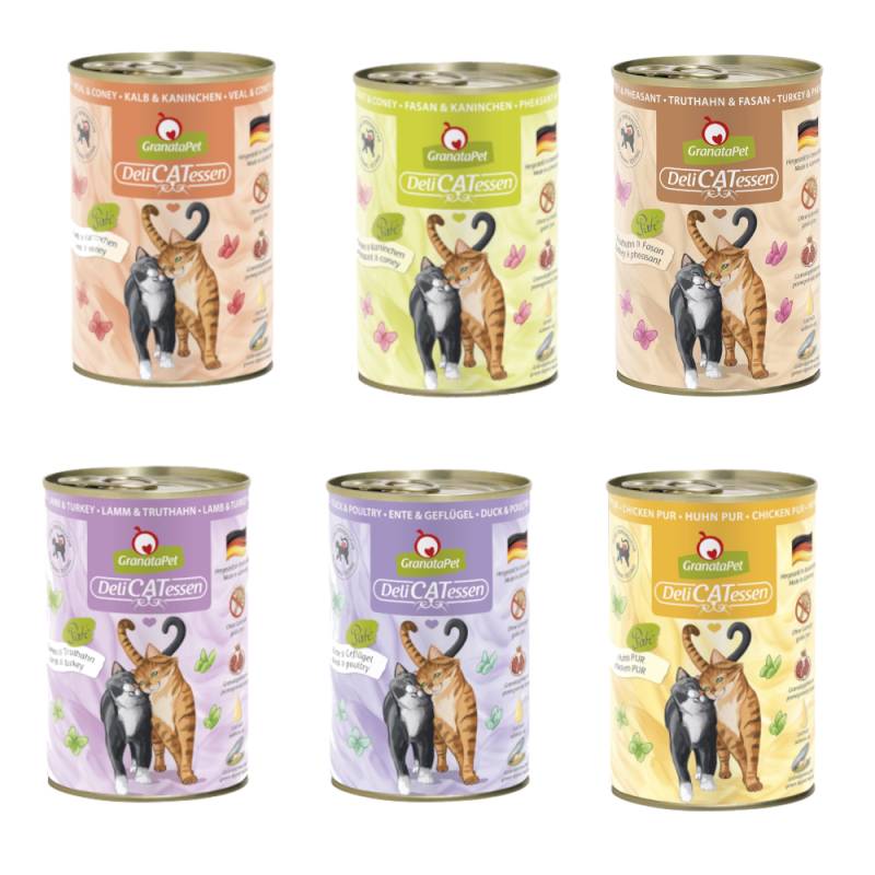 GranataPet DeliCatessen 24 x 400 g - Mixpaket ohne Fisch (6 Sorten) von Granatapet