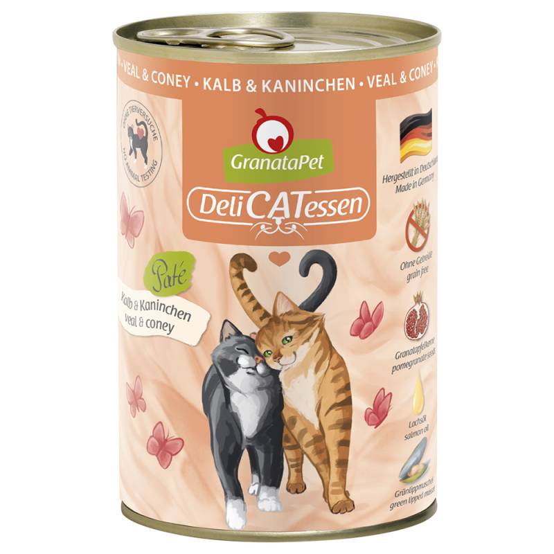 GranataPet DeliCatessen 6 x 400 g - Kalb & Kaninchen von Granatapet