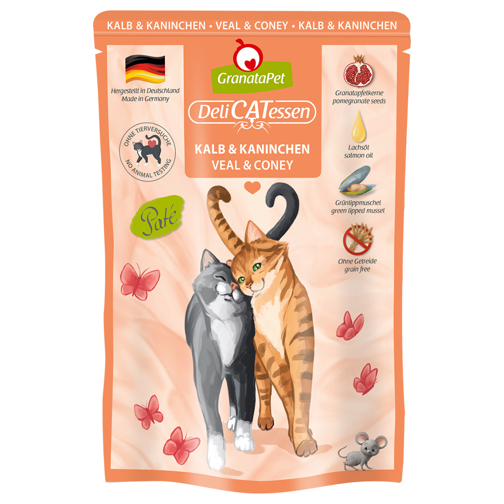 GranataPet DeliCatessen Pouch 6  x 85 g - Kalb & Kaninchen von Granatapet