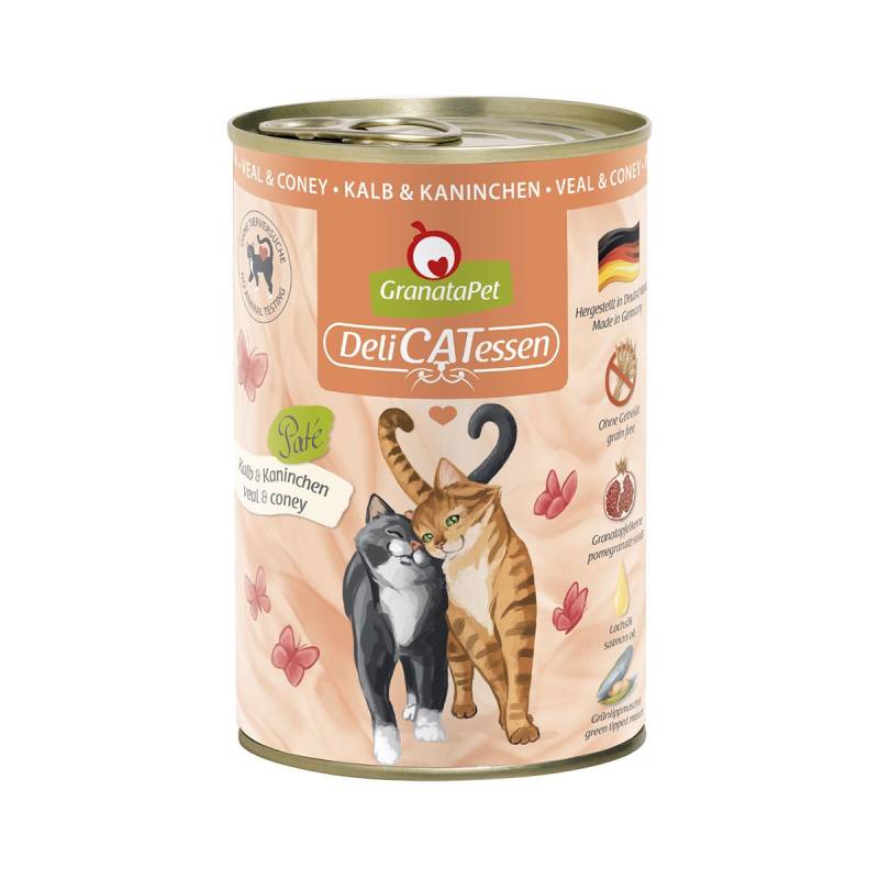 GranataPet Katze - Delicatessen Dose Kalb & Kaninchen 6x400g von Granatapet