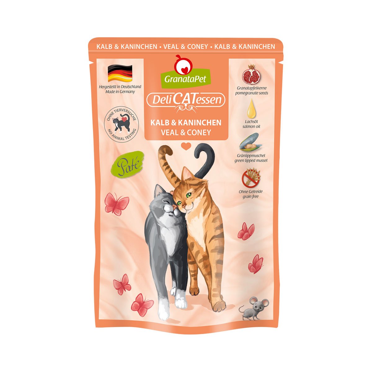 GranataPet Katze - Delicatessen Pouch Kalb & Kaninchen 6x85g von Granatapet