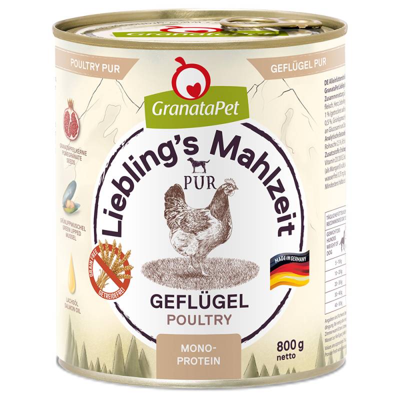 GranataPet Liebling's Mahlzeit 6 x 800 g - Geflügel von Granatapet