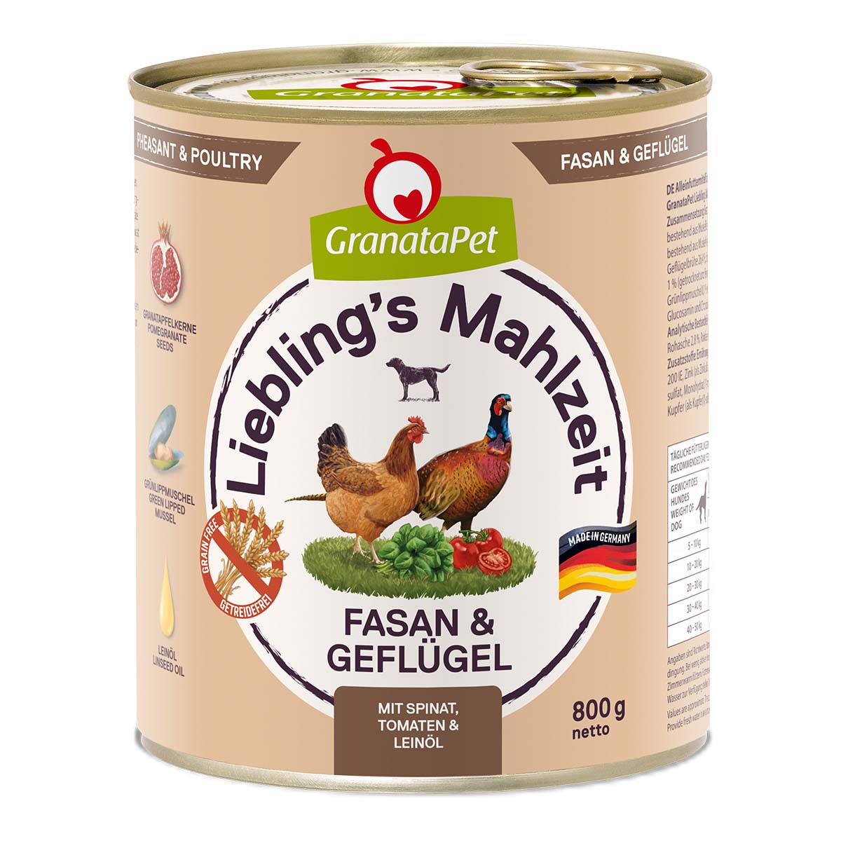 GranataPet Liebling's Mahlzeit Fasan und Geflügel 6x800g von Granatapet