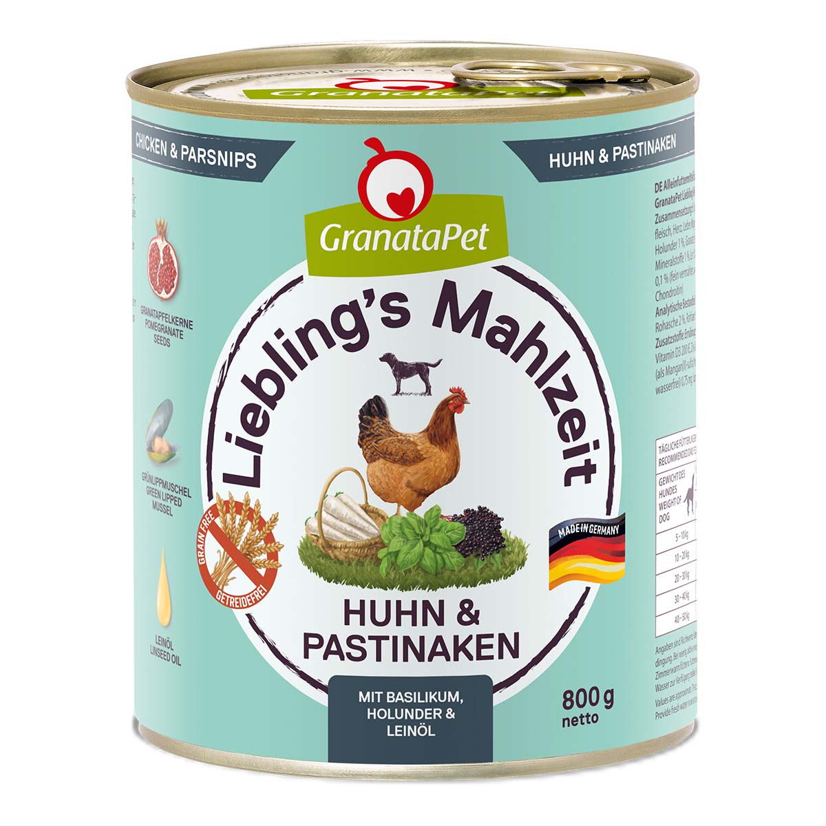 GranataPet Liebling's Mahlzeit Huhn und Pastinaken 12x800g von Granatapet