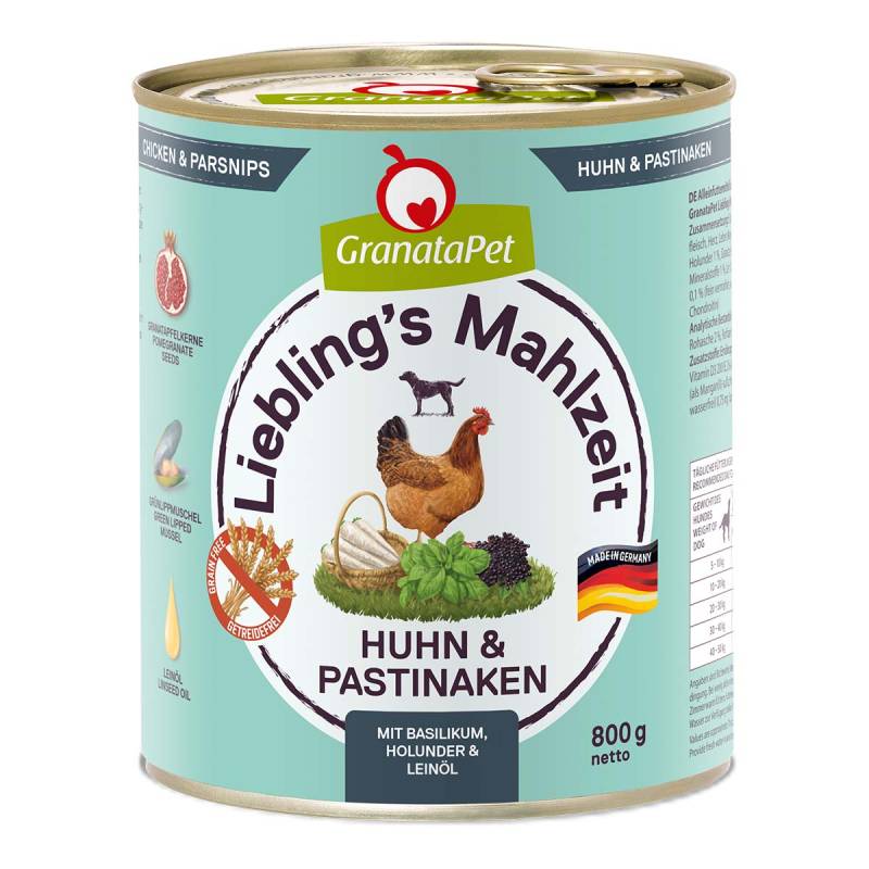 GranataPet Liebling's Mahlzeit Huhn und Pastinaken 6x800g von Granatapet