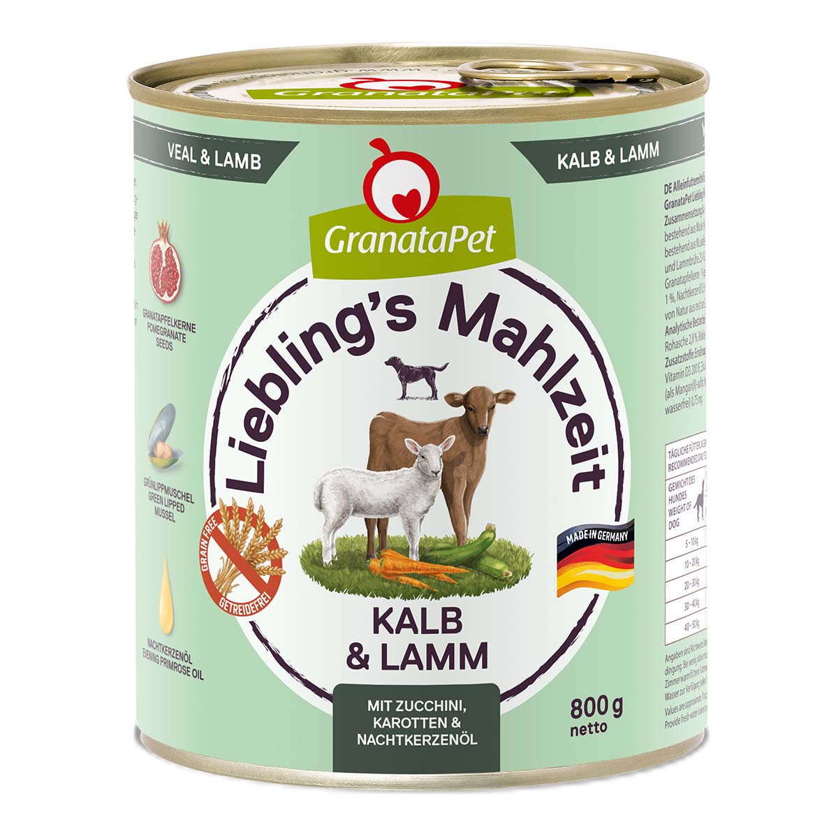 GranataPet Liebling's Mahlzeit Kalb und Lamm 6x800g von Granatapet