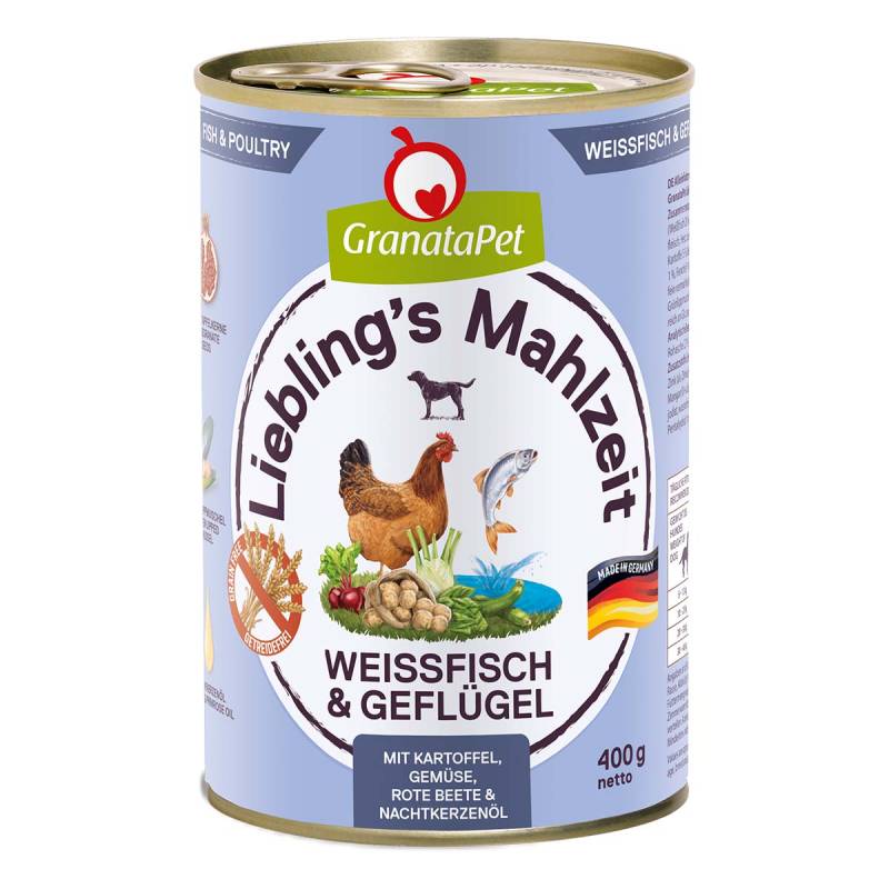 GranataPet Liebling’s Mahlzeit Weißfisch und Geflügel 6x400g von Granatapet