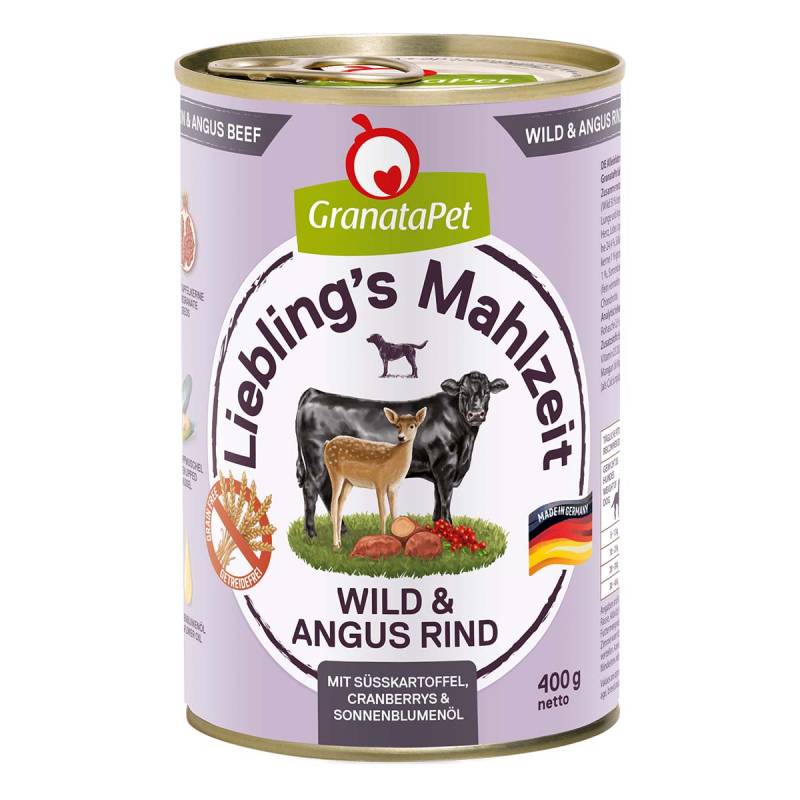 GranataPet Liebling's Mahlzeit Wild und Angus Rind 6x400g von Granatapet