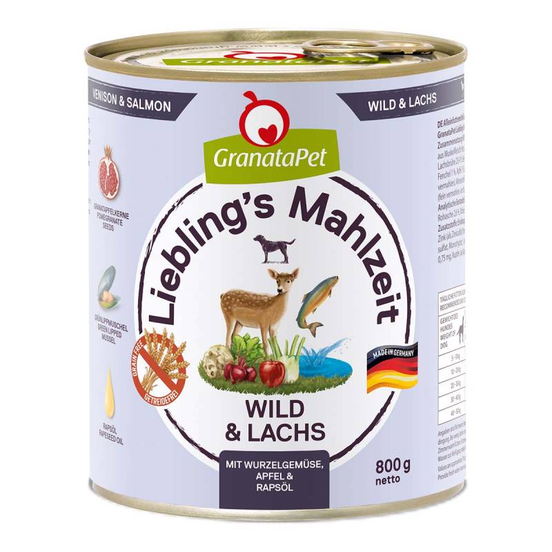 GranataPet Liebling's Mahlzeit Wild und Lachs 12x800g von Granatapet