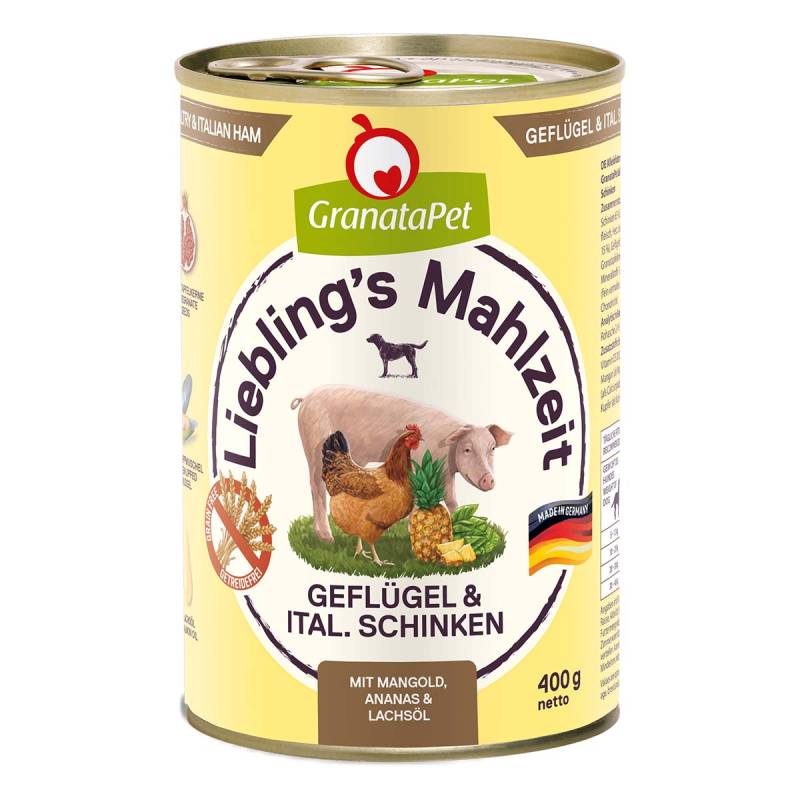 GranataPet Liebling's Mahlzeit Geflügel und italienischer Schinken 6x400g von Granatapet