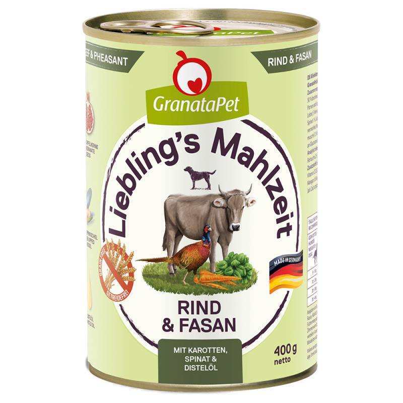 GranataPet Liebling's Mahlzeit 6 x 400 g - Rind & Fasan von Granatapet