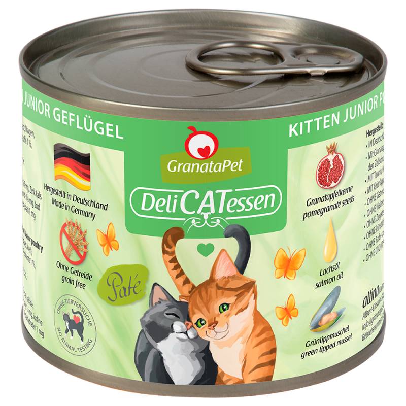 Sparpaket GranataPet DeliCatessen 24 x 200 g - Kitten Geflügel von Granatapet