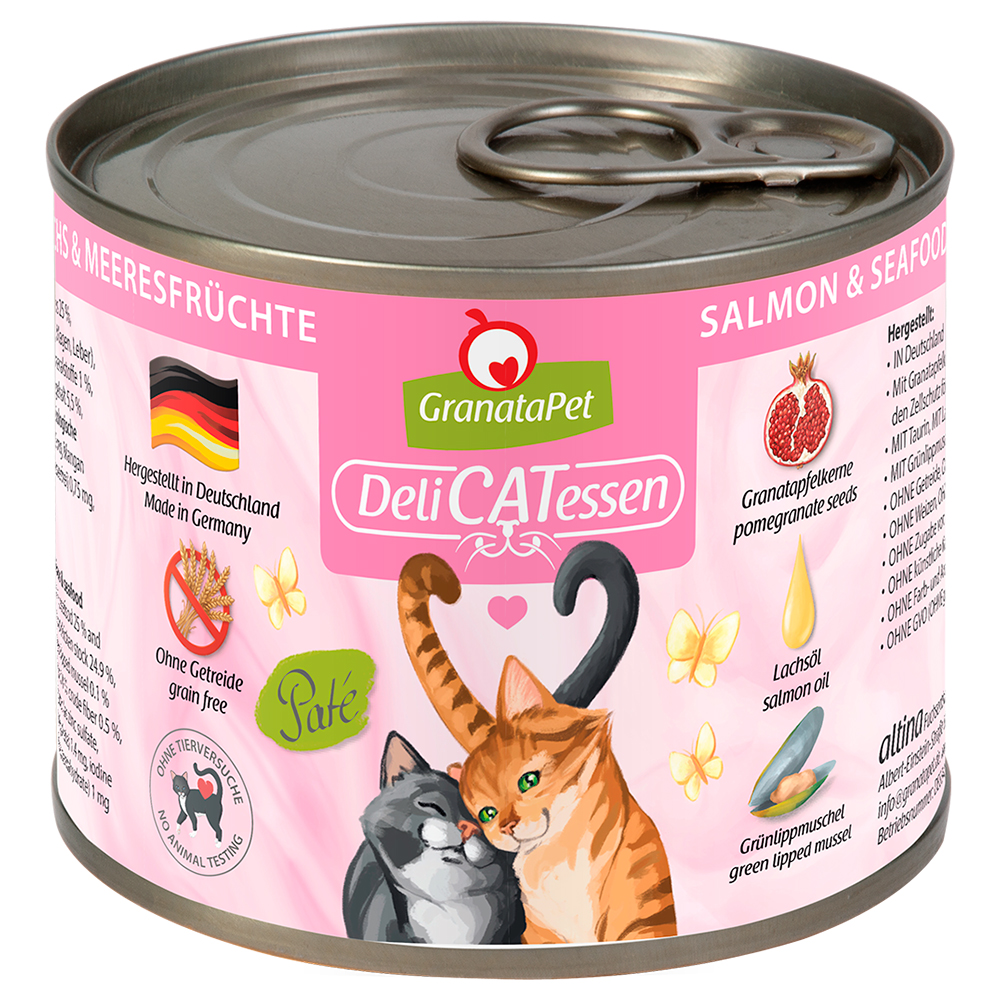 Sparpaket GranataPet DeliCatessen 24 x 200 g - Lachs & Meeresfrüchte von Granatapet